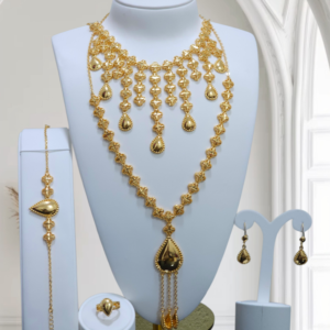 طقم البصمه مع المخنق مطلي مطابق للذهب